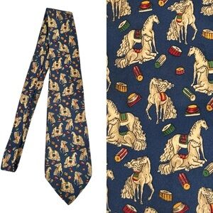 SALVATORE FERRAGAMO VINTAGE Silk Horse Print Necktie